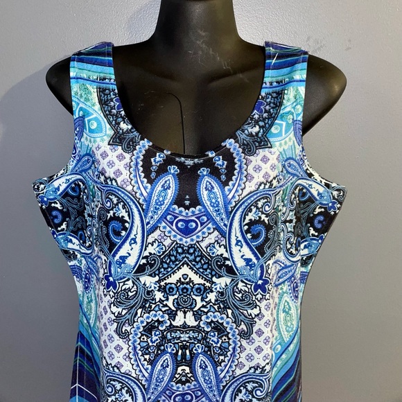 Covington 2 piece set. Blue and white Tank Top and sheer matching top - Picture 11 of 13